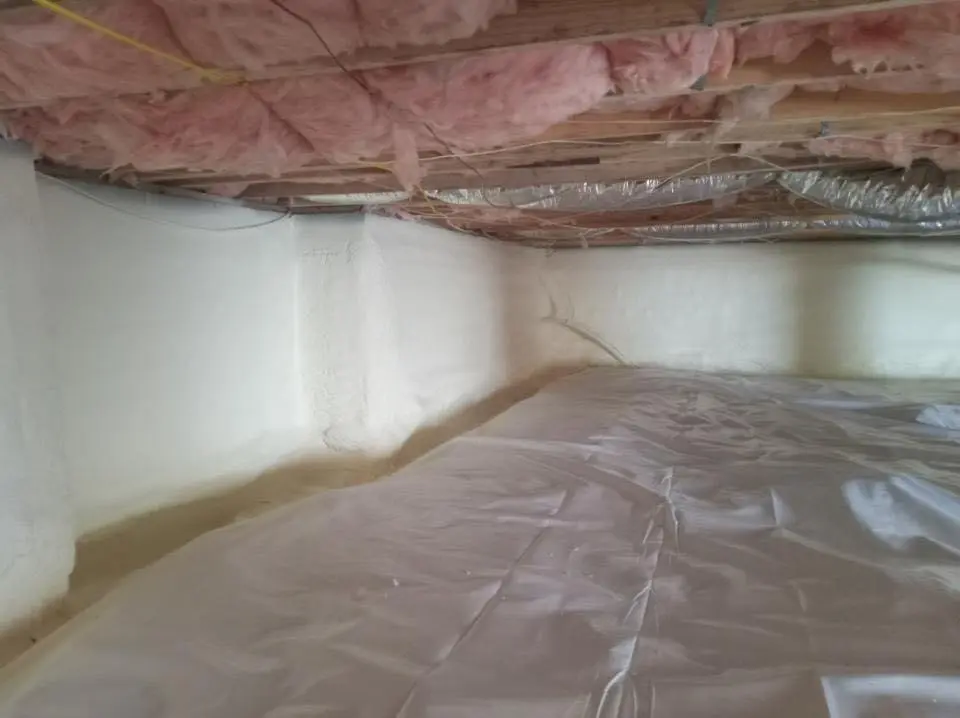 Crawl space encapsulation with closed-cell spray foam for Attic Insulation in Hanover Park